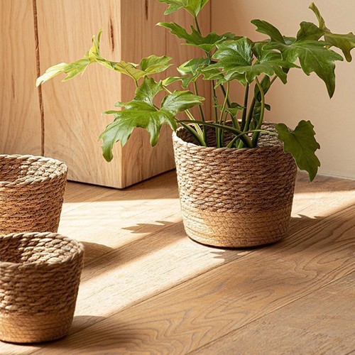 Pot fleurs tissage naturel - pot,
